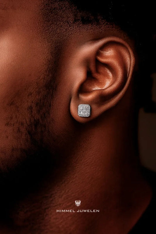 Aros Raptor 10mm Enchape Rodio Diamantes Hombre Drip Strass - imoriginal