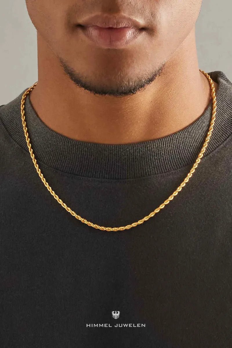 Collar Y Pulsera Rope Tourbillon Enchapado Oro 18k Acero - imoriginal